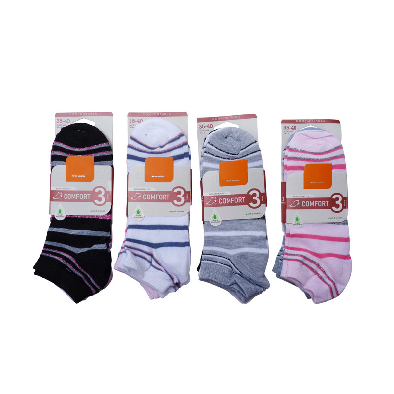 Pack de chaussettes courtes en coton pour femme