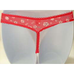 Tanga en microfibre lycra, imprimé floral