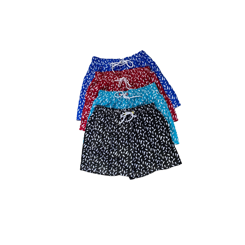 Short de bain motifs feuilles homme