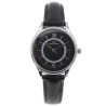 Montre pour femme bracelet simili cuir noir