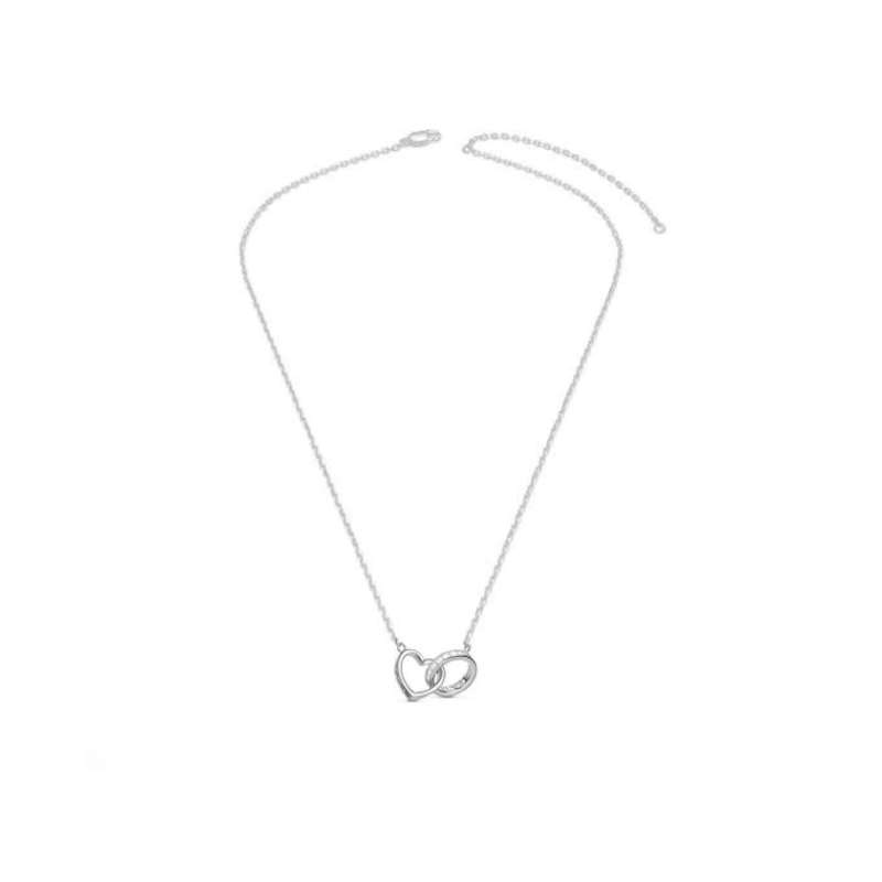 Collier chaîne fine pendentif coeur entrelacé argent 925