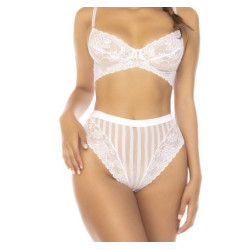 Ensemble 2 pièces blanc, soutien gorge et culotte taille haute, Mapalé