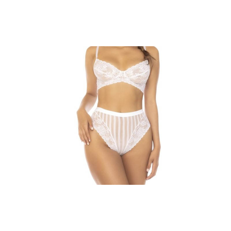 Ensemble 2 pièces blanc, soutien gorge et culotte taille haute, Mapalé